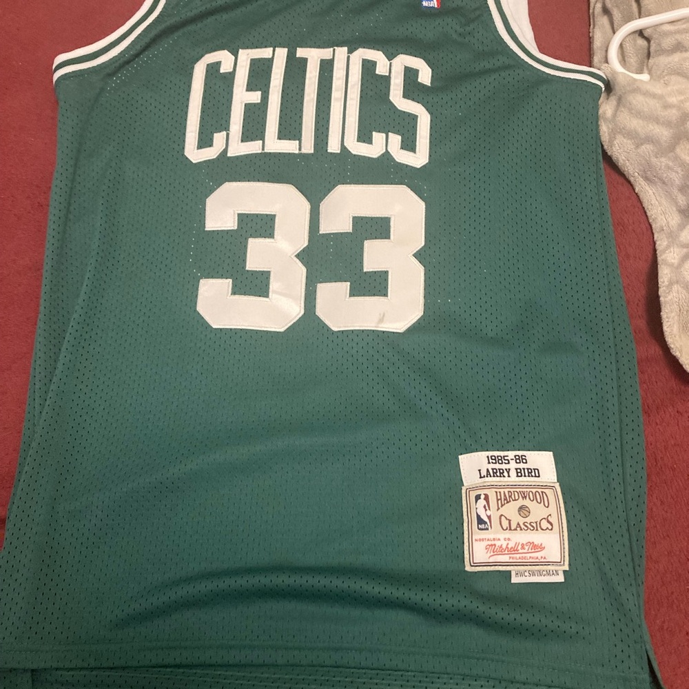 Mitchell & Ness Celtics #33 Hardwood Classics Larry Bird Jersey - Green/White